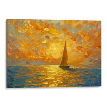 Quadro decorativo Mar Ensolarado com Reflexos de Paz Celestial - Art Canvas