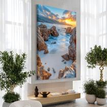 Quadro decorativo mar entre pedras vertical
