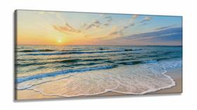 Quadro Decorativo Mar Praia Sala Quarto em Tecido Canvas 130x60