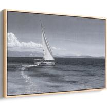 Quadro decorativo Mar Preto e Branco da Navegação Solitária - Art Canvas