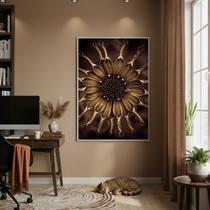 Quadro Decorativo Margarida Bronze 70x50cm Mold Preta