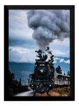 Quadro Decorativo Maria Fumaça Retro Trem Paisagem