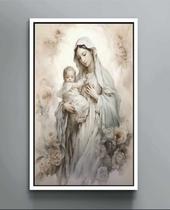 Quadro Decorativo Maria Religioso Jesus Canvas Moldura Filete Quadro Decorativo Maria Religioso Jesus Canvas Moldura Filete