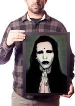 Quadro Decorativo Marilyn Manson Arte Pôster Moldurado Quadro Decorativo Marilyn Manson Arte Pôster Moldurado