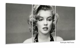 Quadro Decorativo Marilyn Monroe 120x60 3 peças sala Quadro Decorativo Marilyn Monroe 120x60 3 peças sala