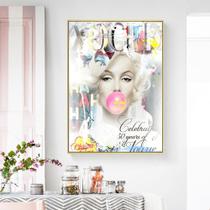 Quadro decorativo Marilyn monroe bolhas balão moderno colorido vogue abstrato para sala quarto