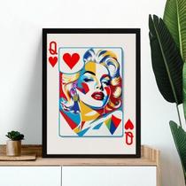 Quadro Decorativo Marilyn Monroe Carta Baralho 45X34Cm