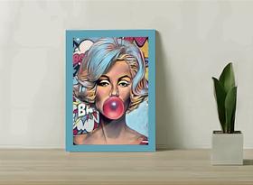 Quadro Decorativo Marilyn Monroe Chiclete Moldura e Vidro A4