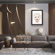 Quadro Decorativo Marilyn Monroe Flores 45x34cm Quadro Decorativo Marilyn Monroe Flores 45x34cm