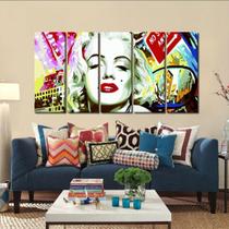 Quadro Decorativo Marilyn Monroe Moderno 140x65 em tecido