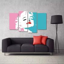 Quadro Decorativo Marilyn Monroe Quarto Em Tecido 4 Peças 11