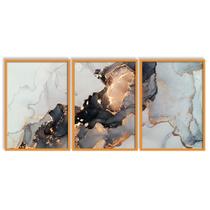 Quadro Decorativo Marmorizado Preto e Cinza Quadro Decorativo Marmorizado Preto e Cinza