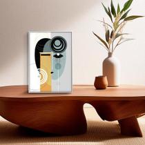Quadro Decorativo Máscara Abstrata, perfeitos para quartos, salas, cozinha e escritorios. 15x20, Moldura Pinus.