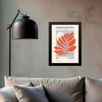 Quadro Decorativo Matisse - Folha Laranja 33x24cm - com vidro Quadro Decorativo Matisse - Folha Laranja 33x24cm - com vidro