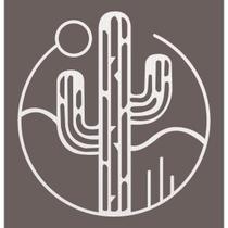 Quadro Decorativo Mdf Branco Cacto Deserto 40X20Cm