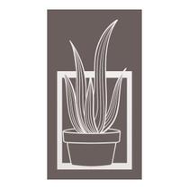 Quadro Decorativo Mdf Branco Vaso De Planta 40X20Cm