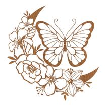 Quadro Decorativo Mdf Carvalho Borboletas 40X20Cm