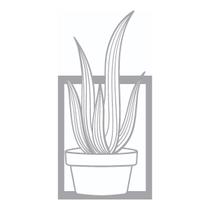 Quadro Decorativo Mdf Cinza Vaso De Planta 40X20Cm