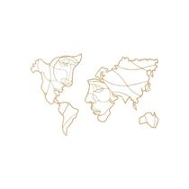 Quadro Decorativo Mdf Cru Face Países 40X20Cm