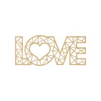 Quadro Decorativo Mdf Cru Love 40X20Cm