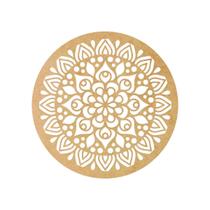 Quadro Decorativo Mdf Cru Mandala Floral 40X20Cm Quadro Decorativo Mdf Cru Mandala Floral 40X20Cm