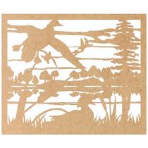 Quadro Decorativo Mdf Cru Patos Selvagens 40X20Cm