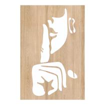 Quadro Decorativo Mdf Marfim Silêncio 40X20Cm Quadro Decorativo Mdf Marfim Silêncio 40X20Cm