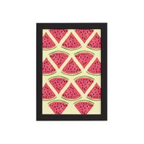 Quadro Decorativo MDF Melancia Pedaços Moldura Preta 22x32cm