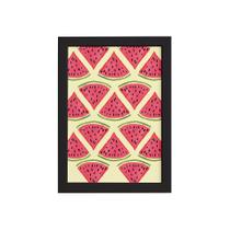 Quadro Decorativo MDF Melancia Pedaços Moldura Preta 33x43cm