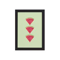 Quadro Decorativo MDF Melancia Trio Moldura Preta 33x43cm Quadro Decorativo MDF Melancia Trio Moldura Preta 33x43cm