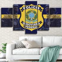 Quadro decorativo mdf PRF policia rodoviaria federal 5 peças 115x60