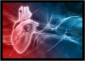 Quadro Decorativo Medicina Consultórios Cardiologia Coração Com Moldura RC037