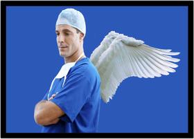 Quadro Decorativo Medicina Consultórios Médico "Anjo" Com Moldura RC048