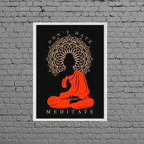 Quadro Decorativo Meditação Meditate 24x18cm - com vidro