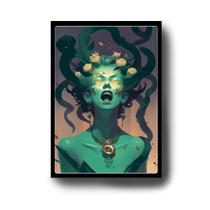 Quadro Decorativo Medusa da Mitologia Grega com Moldura E Acetato Tamanho A3