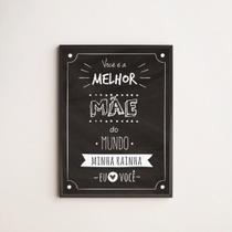 Quadro Decorativo Melhor Mãe do Mundo 24x18cm - com vidro