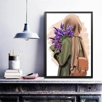 Quadro Decorativo Menina Árabe 33x24cm - com vidro