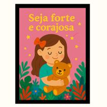 Quadro Decorativo Menina Bebê Quarto "Seja forte e corajosa" - TraçosArte Quadro Decorativo Menina Bebê Quarto "Seja forte e corajosa" - TraçosArte
