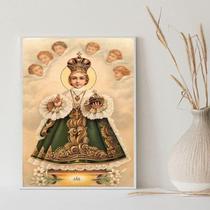 Quadro Decorativo Menino Jesus De Praga 24X18Cm - Com Vidro