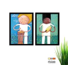 Quadro Decorativo Meninos 2 peças de 40x60 com Moldura