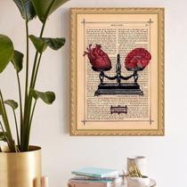 Quadro Decorativo Mente e Coração 24x18cm - com vidro