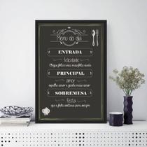 Quadro Decorativo Menu Do Dia 45x34cm - com vidro