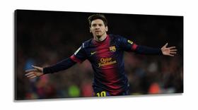 Quadro Decorativo Messi Futebol em Tecido Canvas 130x60