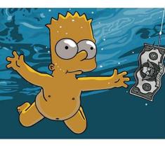 Quadro Decorativo Metal 20x26 Cm Bart Simpson Nirvana