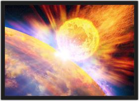 Quadro Decorativo Meteoro Universo Planetas Cosmos Espaço Salas Quartos Decorações Com Moldura