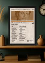 Quadro Decorativo Michael Jackson Bad (Sepia) Com Vidro Tamanho:21cm x 30cm (A4)