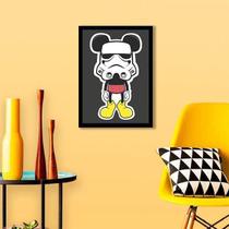 Quadro Decorativo Mickey Star Wars 34X23Cm - Moldura Branca Quadro Decorativo Mickey Star Wars 34X23Cm - Moldura Branca