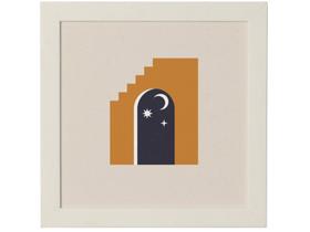 Quadro Decorativo Mid Century Noite 24x24cm