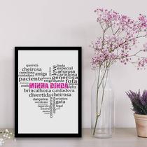Quadro Decorativo Minha Dinda Qualidades Coração Branco 45x34cm Quadro Decorativo Minha Dinda Qualidades Coração Branco 45x34cm