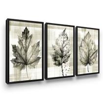 Quadro Decorativo Minimalista Folhas secas Moldura Quadro Decorativo Minimalista Folhas secas Moldura